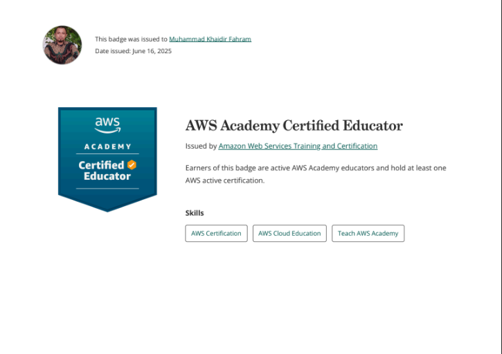 AWS Academy Certified Edicator